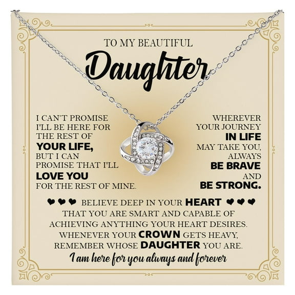 Mother & Daughter Love Knot Necklace - Mother To Daughter Special Occasions Like Birthday Or #714, White Love Knot Necklace