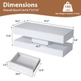 thumbnail image 6 of JOIVI LED Coffee Table with 2 Storage Drawers, 47" High Gloss Coffee Table, 2 Tiers Rectangle Center Table, 16-Color LED Lights, White, 6 of 8