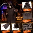 thumbnail image 5 of Halloween Hooded Robe Cloak, Men's Brown Tunic Cosplay Costume, Medieval Themed Jedi Knight Cape for Adults - Size S, 5 of 9