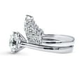 thumbnail image 3 of BERRICLE Sterling Silver Solitaire Wedding Engagement Rings 2 Carat Round Cut Cubic Zirconia CZ Wishbone Ring Set for Women, Rhodium Plated Size 5, 3 of 18