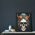 thumbnail image 5 of Sikiie Flower Horn Skull Print Canvas Decorative Hanging Painting, Anti-shrinkage Hanging Frame, Suitable for Home, Office Wall Decorations, 5 of 6