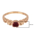 thumbnail image 3 of 925 Sterling Silver Rose Vermeil Ruby Glass Field Cushion 6mm Women's Solstic Mother's Day Gift Ring, 0.75 Ct, 3 of 4