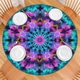 thumbnail image 2 of Colorful Tie Dye Mandala Pattern Round Fitted Tablecloth with Elastic Edge,Dining Table Cover Waterproof,Outdoor Round Tablecloth for Camping,Dining,Indoor and Outdoor, 2 of 7
