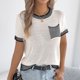 thumbnail image 5 of RKSTN T Shirts for Women Oversized Crewneck Short Sleeve Shirts Womens Casual Solid Plus Size Round Neck Loose Fits Comfy Tee Shirt with Chest Pocket Summer Clothes, 5 of 9