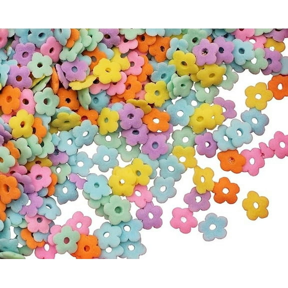 Assorted Pastel Flower Shaped Candy Sprinkles 8 Ounce-Confetti Edible Ice Cream or Cupcake Topping For Kids Birthday Parties or Play Dates