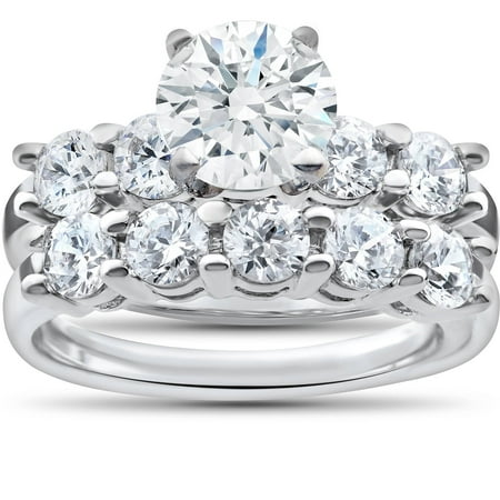 2 3/4 ct Diamond Engagement & Matching Ring Matching Five Stone 14k ...