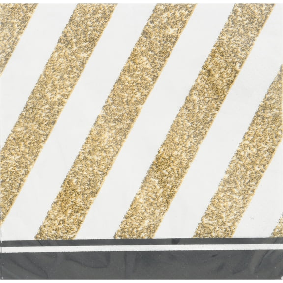 Black & Gold Beverage Napkins