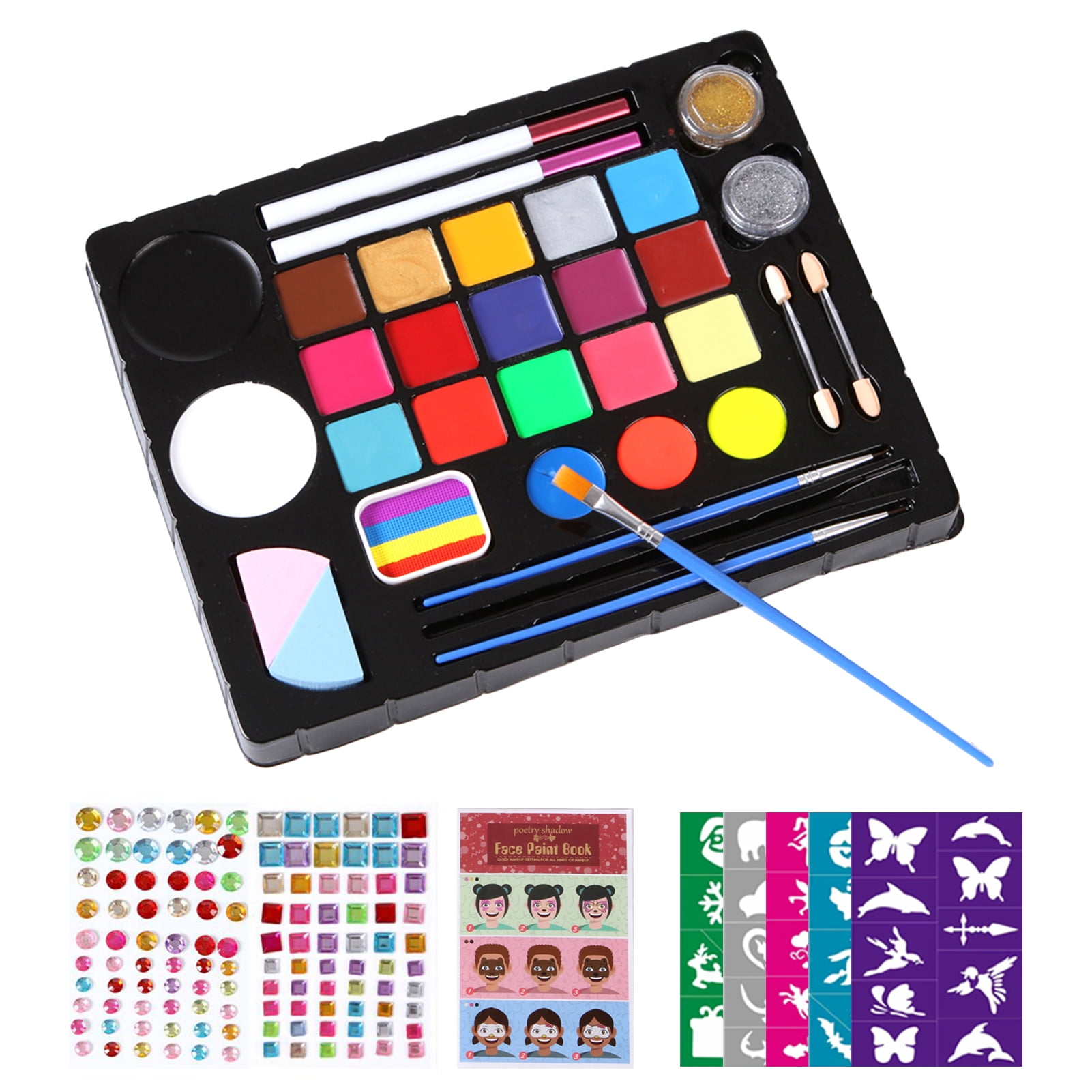 Vistreck Professional Face & Body Painting Kit 20 Colors Washable Based