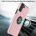 thumbnail image 3 of For Samsung Galaxy S22 Plus S22+ Slim Hybrid 360 Degree Rotatable Metal Invisible Ring Stand Holder Fit Magnetic Car Mount Cover ,Xpm Phone Case [ Pink ], 3 of 8