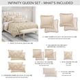 thumbnail image 3 of Michael Amini Infinity 9-Piece Queen Duvet Set - Gold, 3 of 16