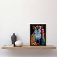 thumbnail image 2 of Rainbow Striped Zebra Colourful Vibrant Bold Psychedelic Neon Impact Artwork Framed Wall Art Print A4, 2 of 5