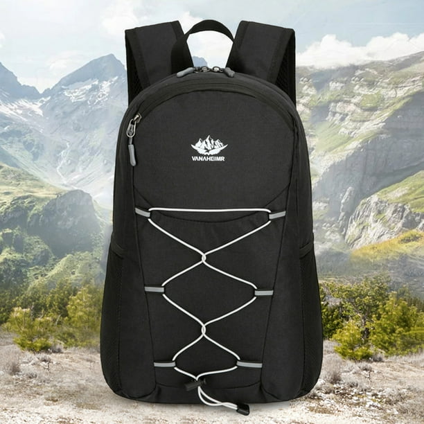 Mochila Para Acampar Bolsa de pesca impermeable Mochila escolar plegable para viajes de oficina negro Bodega Aurrera en linea