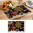 thumbnail image 6 of Bohemian Flower Placemats Set of 1, Retro Yellow Red Beige Floral Art Black Background Non-Slip Place Mats Washable Table Mats for Kitchen Dining Table Decorations Indoor/Outdoor, 6 of 9
