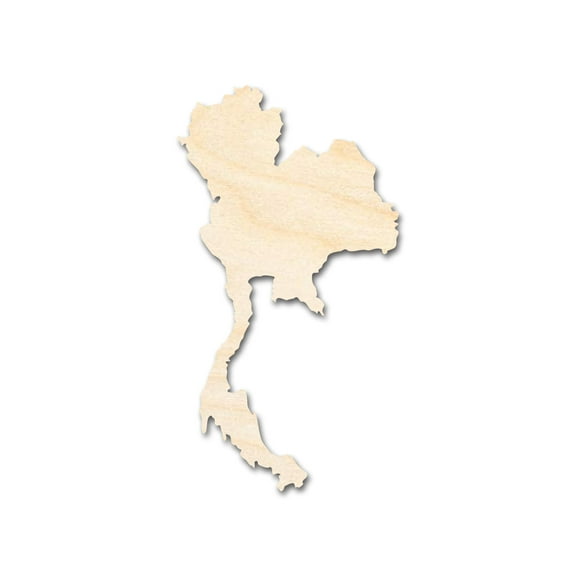 Unfinished Wood Thailand Country Shape - Southeast Asia Craft - up to 46" DIY 18" / 1/4"