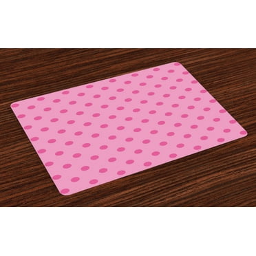 Ambesonne Hot Pink Place Mats Set of 4, Classical Simple Dots, Standard Size, Pink Hot Pink