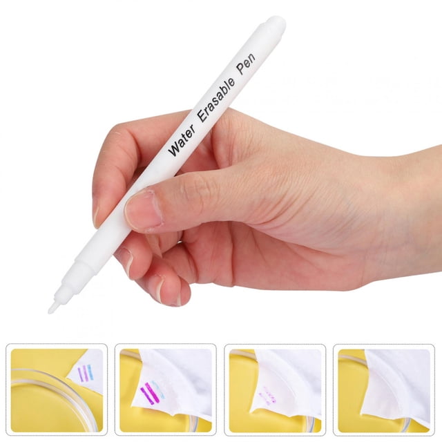 10Pcs Water Soluble Fabric Marker Pen Erasable with Water for Tailoring Sewing Leather Craft Embroidery DIY Temporary Marking Tool Set Fiber Single Head Multiple Colors