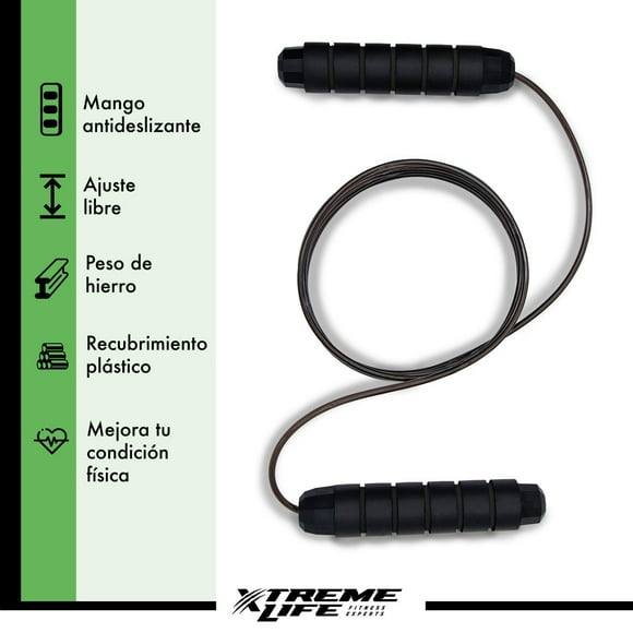 Cuerda Para Saltar Xtreme Life Cuerda Crossfit Rápida Peso Incorporado Negro DPCSCS