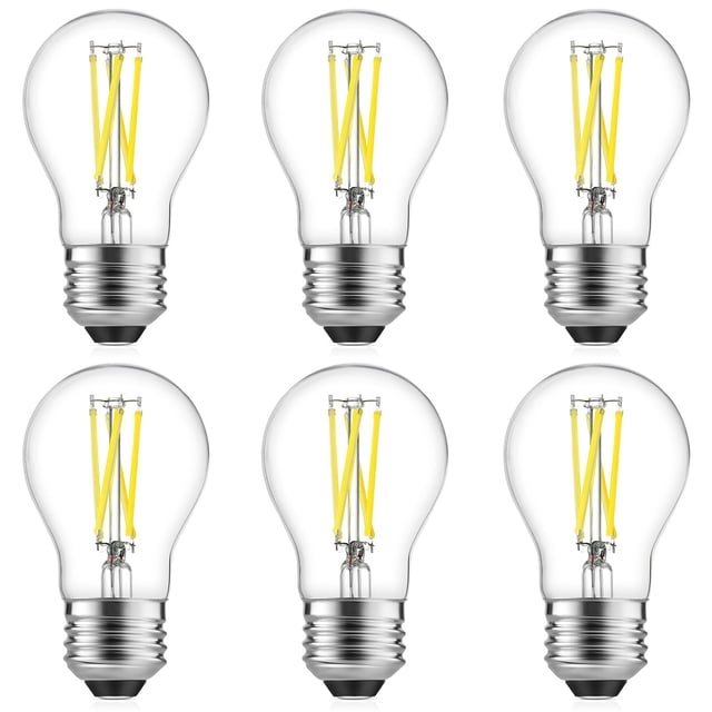 Paquete de 6 bombillas LED Gozelux A15 Vintage Edison, 6 W (equivalente a 60 W), 5000 K
