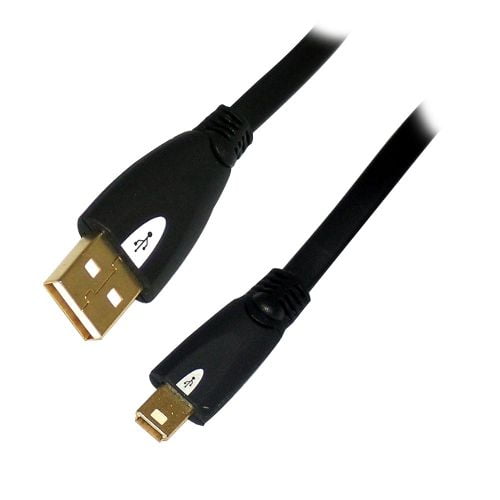 6ft. BlueDiamond USB 2.0 to Mini B Câble Plat à 5 Broches - Noir