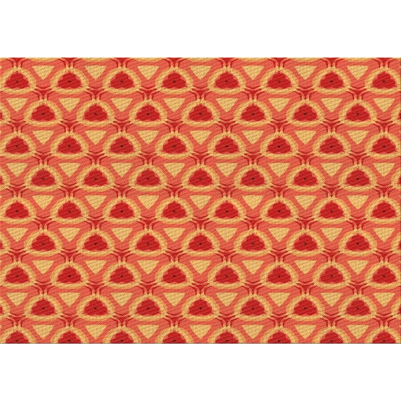 Ahgly Company Machine Washable Indoor Rectangle Transitional Neon Red Area Rugs, 2' x 5'