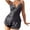 Black, variant on Women's Satin Slip Top with Lace Trim Two-Piece Sleepwear Set with Elastic Waistband Shorts S-XL