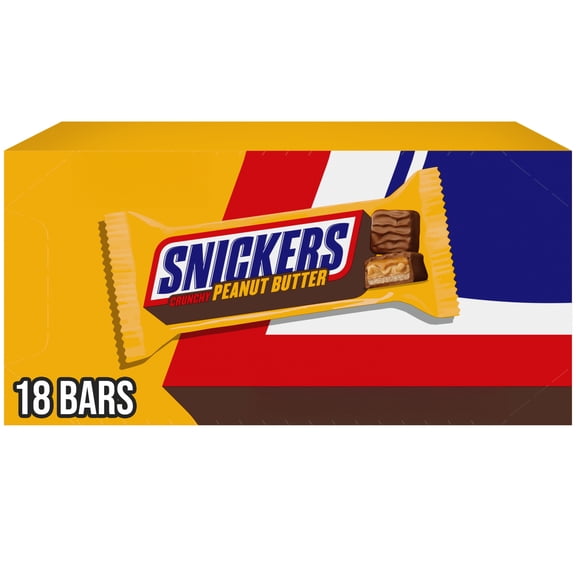 SNICKERS Peanut Butter Squared Singles Size Chocolate Candy Bars, 1.78 Oz. Pack, 18 Ct.Box