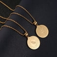 thumbnail image 5 of HZMAN Bible Verse Prayer Necklace Christian Jewelry Gold Stainless Steel Praying Hands Coin Medal Pendant (Gold Round), 5 of 6