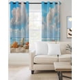thumbnail image 2 of Coastal Blackout Curtains 72 Inches Long for Bedroom, Summer Beach Shell Conch Starfish Blue Nautical Thermal Insulated Room Darkening Black Out Window Curtain Panels Grommet Drapes for Living Room, 2 of 8
