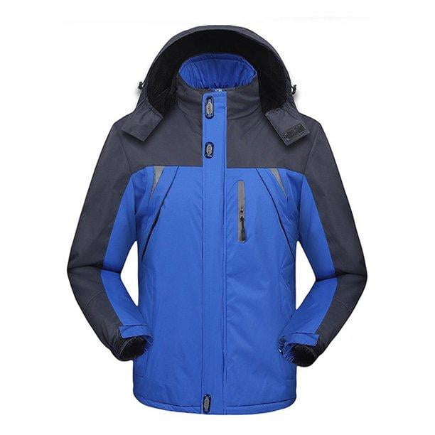Pakhoho Men's Winter Plus Size Jacket Stand Collar Hooded Thick Jacket