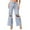 Light Blue, variant on LOVZFMLL Women's Jeans, Fashion Lady's High Waist Lacing Loose Comfortable Stretch Wide Leg Straight Pants Light Blue, 2XL