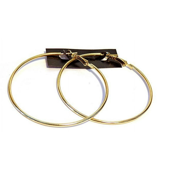 Gold Tone Hoop Earrings Classic 2.25 inch Hoop Earrings