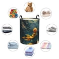 thumbnail image 4 of Balery Whimsical Starry Night Scene Cesta de ropa redonda con asas, impermeable, independiente, para ropa, juguetes, dormitorio y familia-Small, 4 of 6