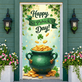 thumbnail image 6 of Green Hat St. Patrick's Day Banner Shamrock Pattern Clover Backdrop Orange Green Bow Tie Theme Background for St. Patrick's Day Party Irish Festival Celebration Photo Shoot, 6 of 9