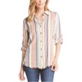 thumbnail image 1 of Karen Kane Womens Fringe-Hem Button Up Shirt, Multicoloured, Medium, 1 of 1