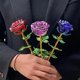 thumbnail image 3 of 25cm Decoración de Rosas de Cristal Decorativo Coleccionable en Caja Rosas Falsas Estatuilla de Flores de Cumpleaños Centro de Reg Azul Macarena Rosa de cristal, 3 of 6