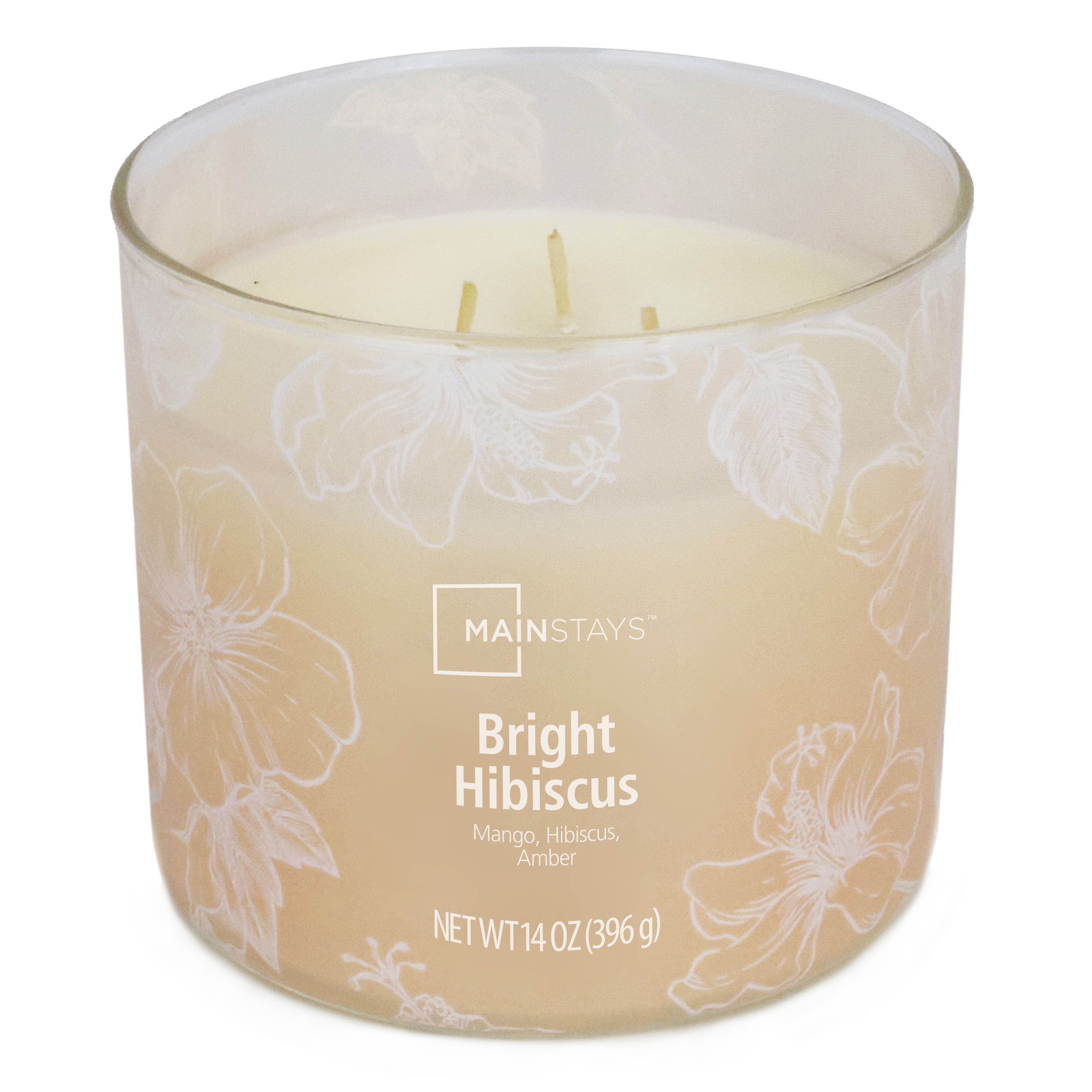 Mainstays 3-Wick Ombre Wrap Bright Hibiscus Scented Candle, 14 oz
