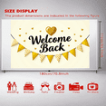thumbnail image 4 of LUUFILx Welcome Back Banner Glitter Heart Chevron Flags Party Decoration Backdrop Event School Office Homecoming Background Holiday Celebration Decor, 4 of 7