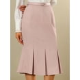 thumbnail image 4 of DARING DIVA Women's Elegant Knee Length Fishtail Pencil Skirt S Pink, 4 of 6
