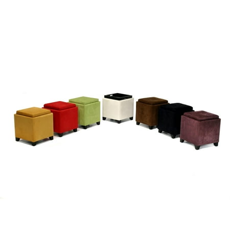Micro Fiber Storage Ottoman, Multiple Colors