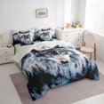 thumbnail image 3 of Homewish Cartoon Wolf Animal Bedding Comforter Set 7pcs for Boy, Snow Mountain King Bedding Sets, Rustic Farmhouse Theme Reversible Bed Sheets, Super Cozy Room Decor, 3 of 7