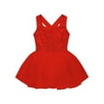 thumbnail image 3 of Alvivi Kids Girls Glitter Sleeveless Ballet Dance Dress Leotard with Tutu Skirt Ballerina Dancewear Red 16, 3 of 5