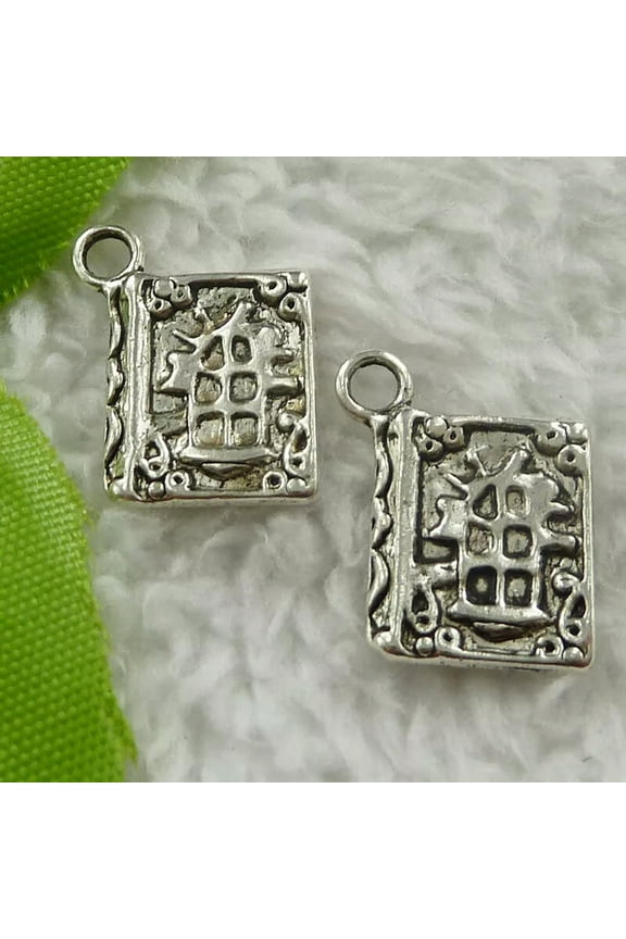240pcs tibet silver book charms 17X13mm B1744