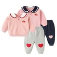 thumbnail image 1 of KYAIGUO Ensemble de Chandails en Molleton Princesse pour Bébé Filles 2 Pcs Col Poupée Doux et Pantalons, 1 of 8