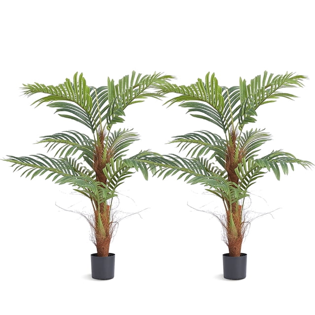 Palmera artificial VEVOR de 1,2 m de altura, material de polietileno seguro y protección antivuelco, planta de bajo mantenimiento, árbol artificial verde realista