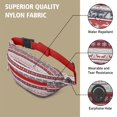 thumbnail image 5 of Fanny Pack Red Christmas Folk Pattern Waist Pack Bag,Running Cross Bag,Waterproof Large Fanny Packs for Women Men for Travel Running Hiking Cycling, 5 of 6