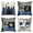 Blue, variant on Sm:)e Merry Bright Hello Winter Christmas Trees Pillow Covers 18 x 18 Inch Set of 4, Xmas Holiday Outdoor Cushion Case for Sofa Couch