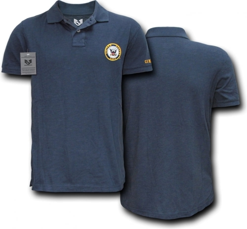 RapDom United States Navy Logo Military Mens Polo Shirt [Navy Blue XL]