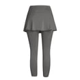 thumbnail image 5 of Yuhangmm Women's Pants, Versatile Knit Capri Pants with Pockets for Everyday Workouts and Travel Cozy Pull-On Skirt-Pants for Tennis Yoga Comfort Dark Gray XXL, 5 of 6