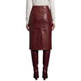 thumbnail image 3 of INSPIRE CHIC Women's Faux Leather Midi Skirt High Waist Belted Pocket Slim Fitted Knee Length X Small Red, 3 of 5