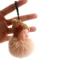 thumbnail image 4 of SPRING PARK Key Pendant Cute Sleep Baby Doll Keychain Bowtie Pompom Fur Fluffy Key Ring, 4 of 7